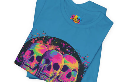 Triple Neon Skull Popsicle Splatter Tee