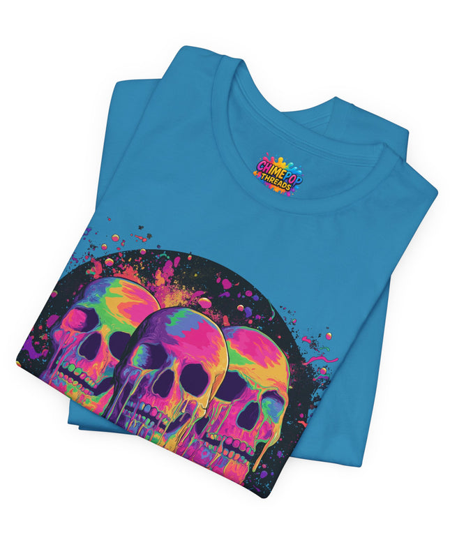 Triple Neon Skull Popsicle Splatter Tee