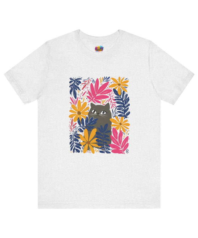 Gray Cat Floral Tee