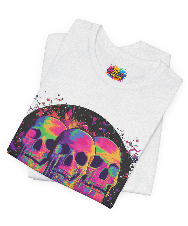 Triple Neon Skull Popsicle Splatter Tee