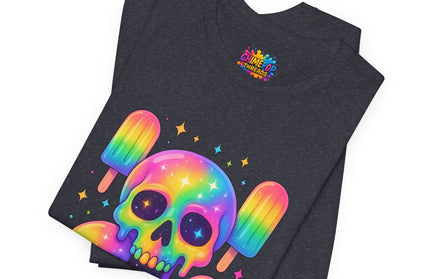 Rainbow Skull Popsicle Glitter Cosmic Goth Tee