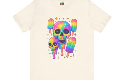 Rainbow Skull Popsicle Glitter Cosmic Goth Tee