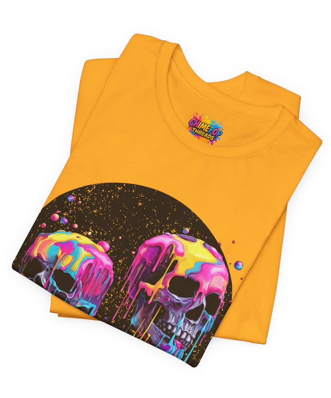 Neon Skull Drip Psychedelic Space Tee