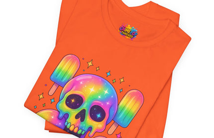 Rainbow Skull Popsicle Glitter Cosmic Goth Tee