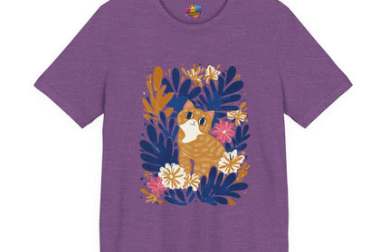 Tan Cat Floral Tee