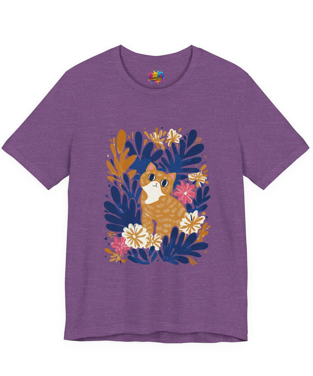 Tan Cat Floral Tee