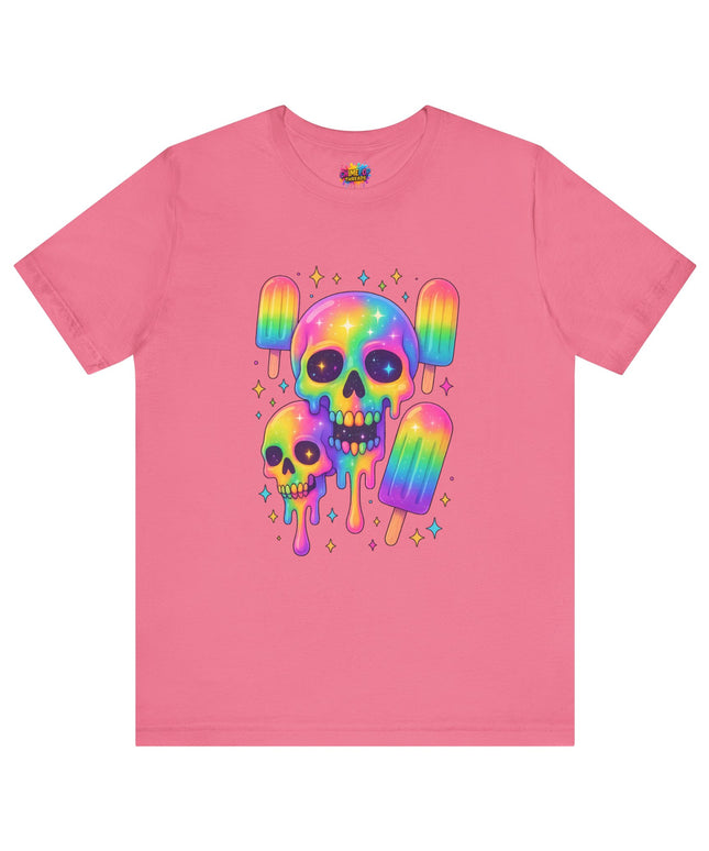 Rainbow Skull Popsicle Glitter Cosmic Goth Tee