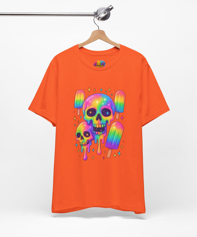 Rainbow Skull Popsicle Glitter Cosmic Goth Tee