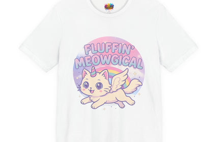 Fluffin Meowgical Goth Princess Cat Unicorn Rainbow Pastel T-Shirt