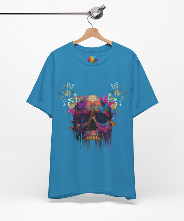 Ornate Skull Golden Butterfly Gothic Luxe Tee
