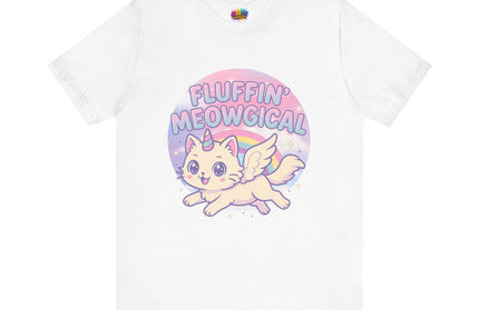 Fluffin Meowgical Goth Princess Cat Unicorn Rainbow Pastel T-Shirt