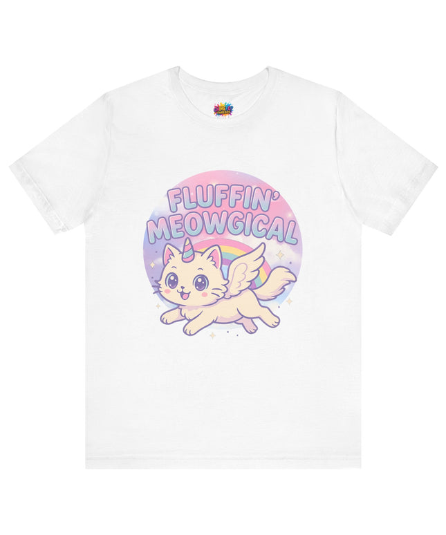 Fluffin Meowgical Goth Princess Cat Unicorn Rainbow Pastel T-Shirt