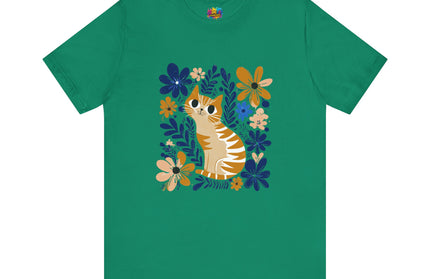 Orange Cat Floral Tee