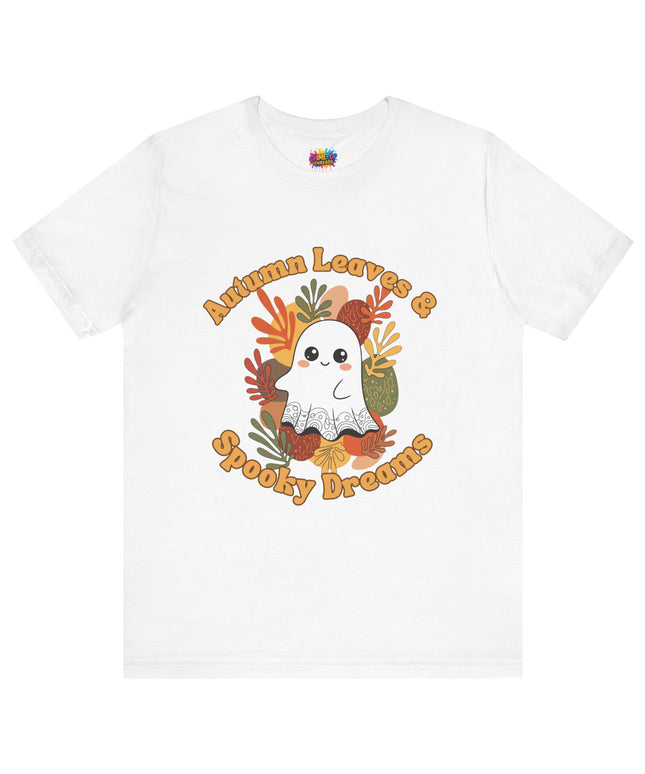 Autumn Leaves Spooky Dreams Ghost Tee