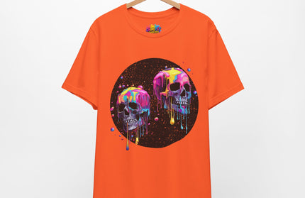 Neon Skull Drip Psychedelic Space Tee
