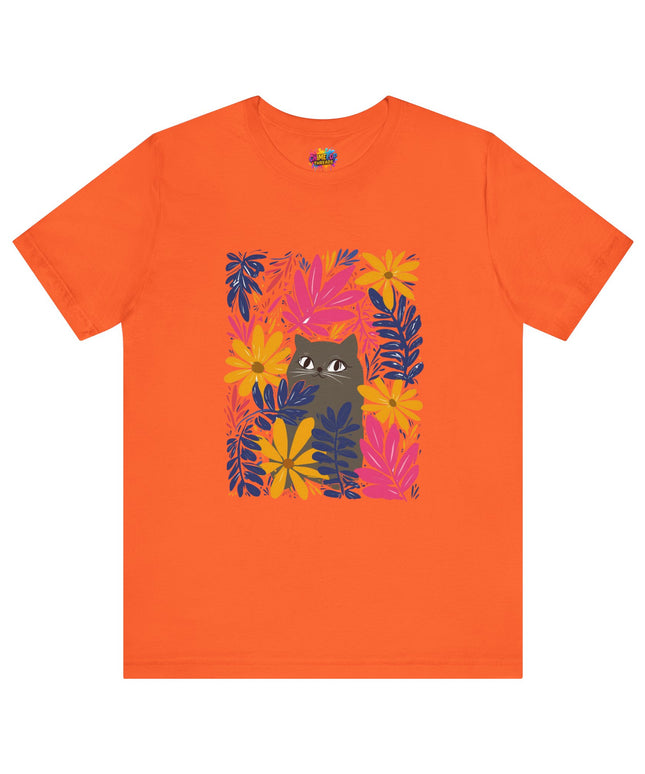 Gray Cat Floral Tee