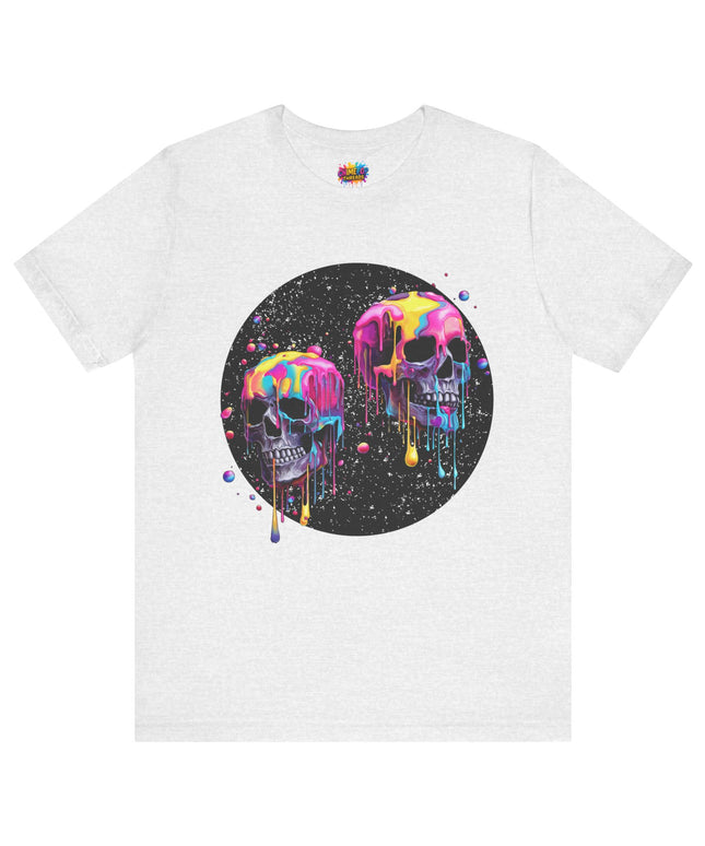 Neon Skull Drip Psychedelic Space Tee
