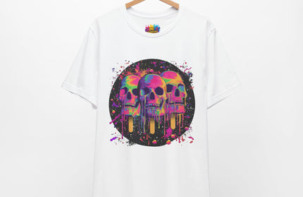 Triple Neon Skull Popsicle Splatter Tee