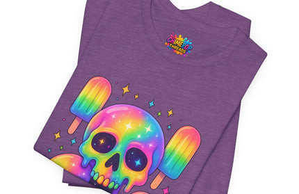 Rainbow Skull Popsicle Glitter Cosmic Goth Tee