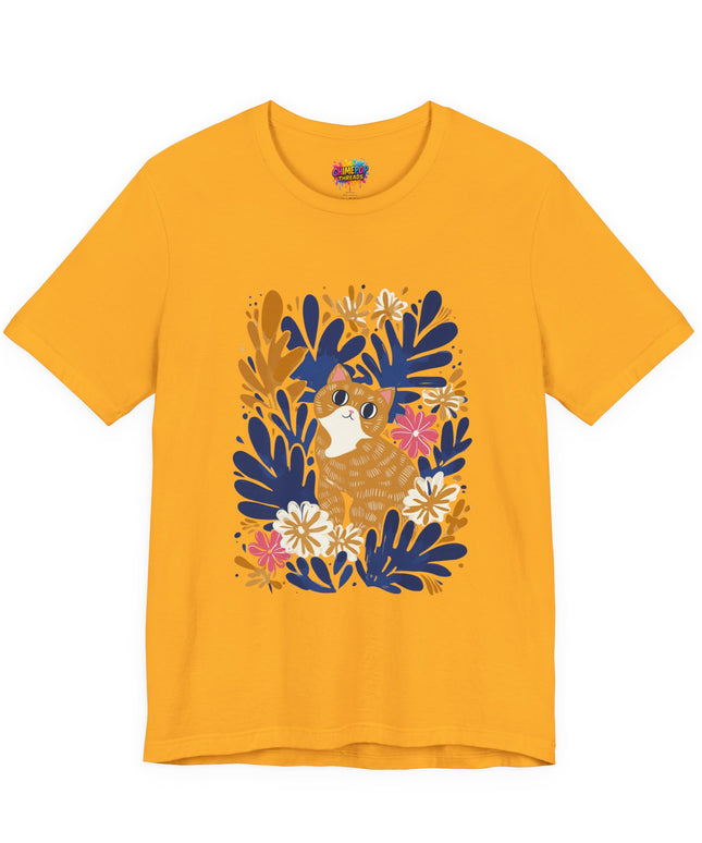 Tan Cat Floral Tee