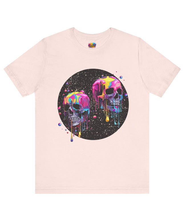 Neon Skull Drip Psychedelic Space Tee