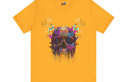 Ornate Skull Golden Butterfly Gothic Luxe Tee