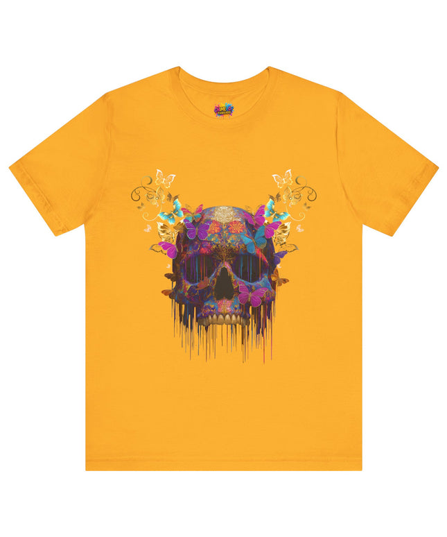 Ornate Skull Golden Butterfly Gothic Luxe Tee