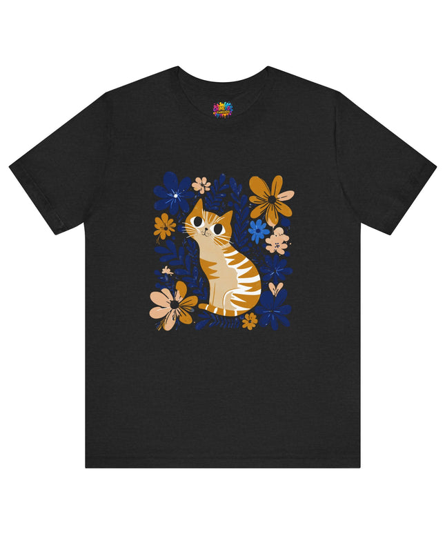 Orange Cat Floral Tee