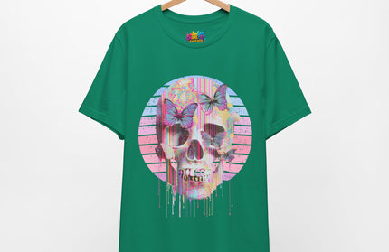 Pastel Skull Butterfly Drip Vaporwave Gothic Tee