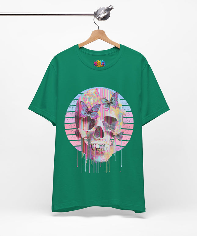 Pastel Skull Butterfly Drip Vaporwave Gothic Tee