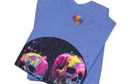 Neon Skull Drip Psychedelic Space Tee