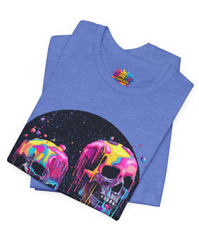 Neon Skull Drip Psychedelic Space Tee