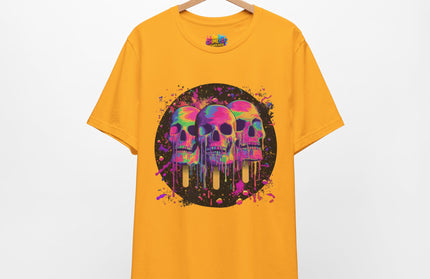 Triple Neon Skull Popsicle Splatter Tee