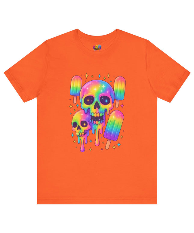 Rainbow Skull Popsicle Glitter Cosmic Goth Tee