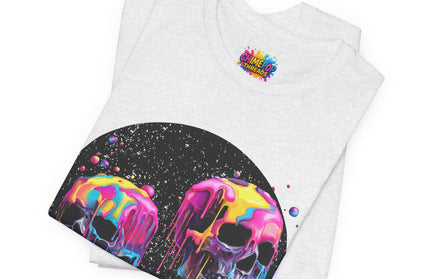 Neon Skull Drip Psychedelic Space Tee