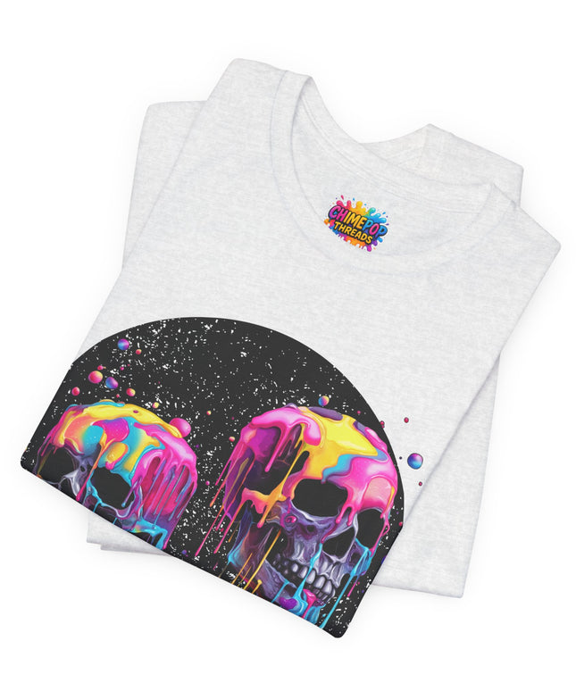 Neon Skull Drip Psychedelic Space Tee