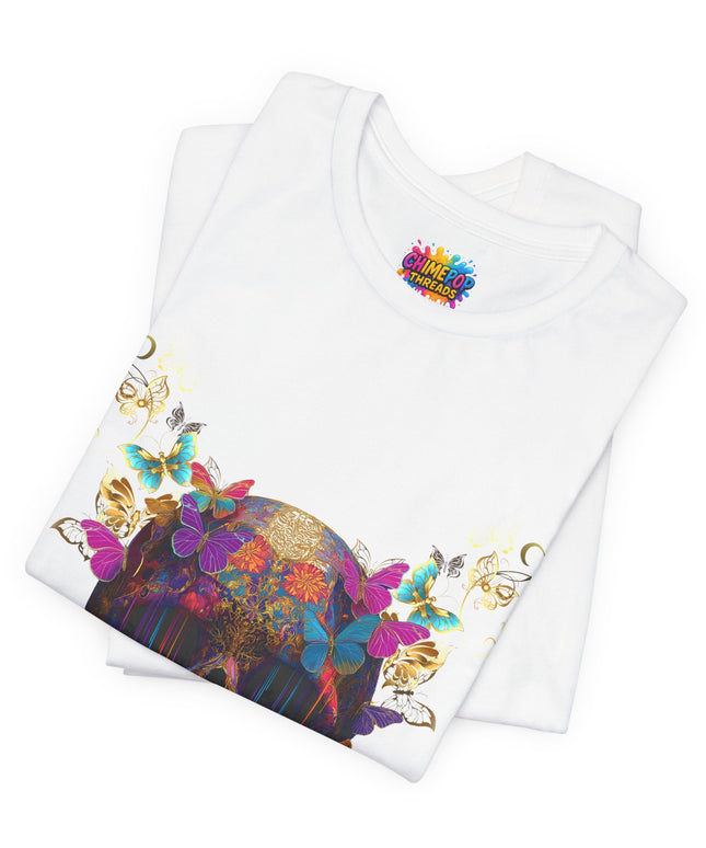 Ornate Skull Golden Butterfly Gothic Luxe Tee