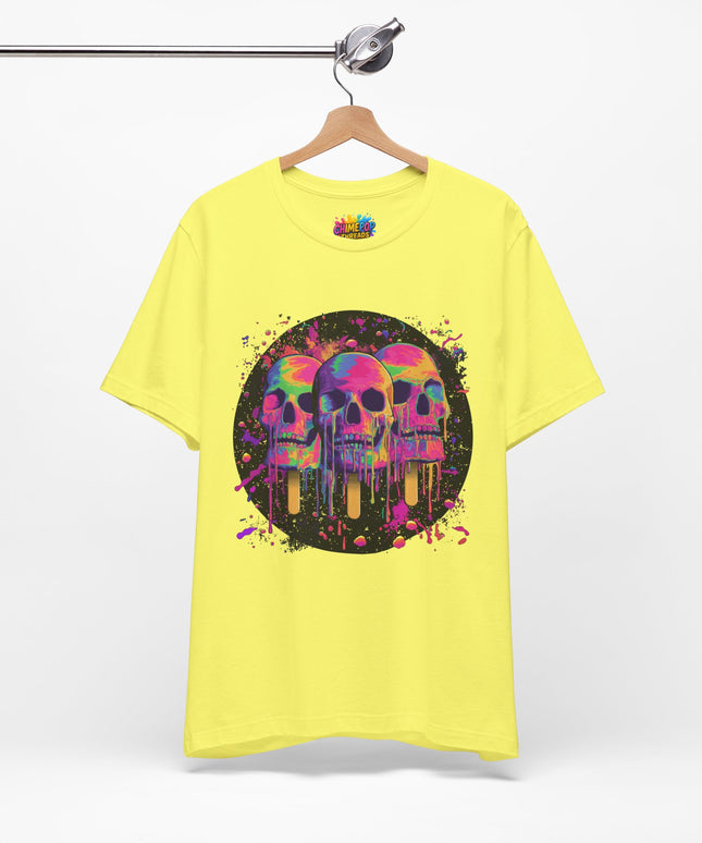 Triple Neon Skull Popsicle Splatter Tee