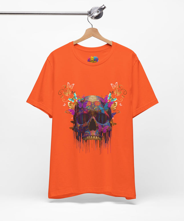 Ornate Skull Golden Butterfly Gothic Luxe Tee