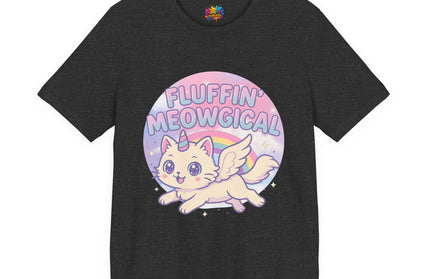 Fluffin Meowgical Goth Princess Cat Unicorn Rainbow Pastel T-Shirt