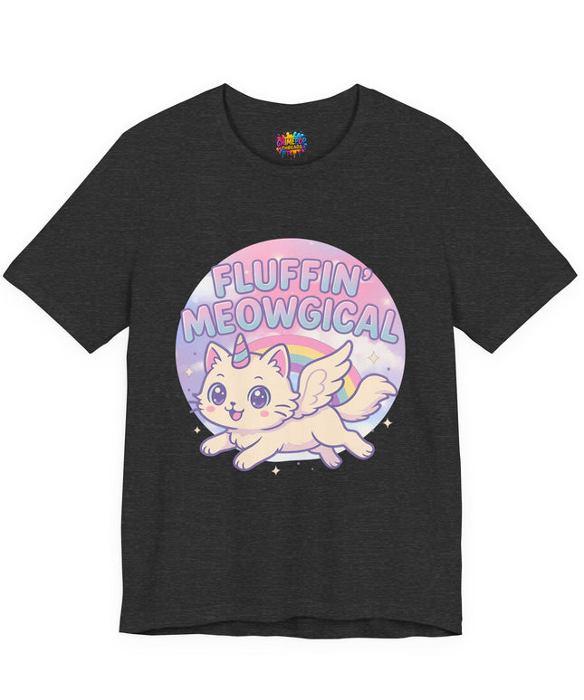 Fluffin Meowgical Goth Princess Cat Unicorn Rainbow Pastel T-Shirt