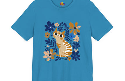Orange Cat Floral Tee
