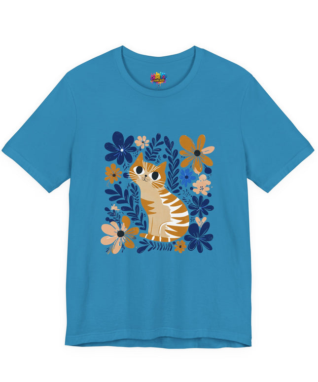 Orange Cat Floral Tee