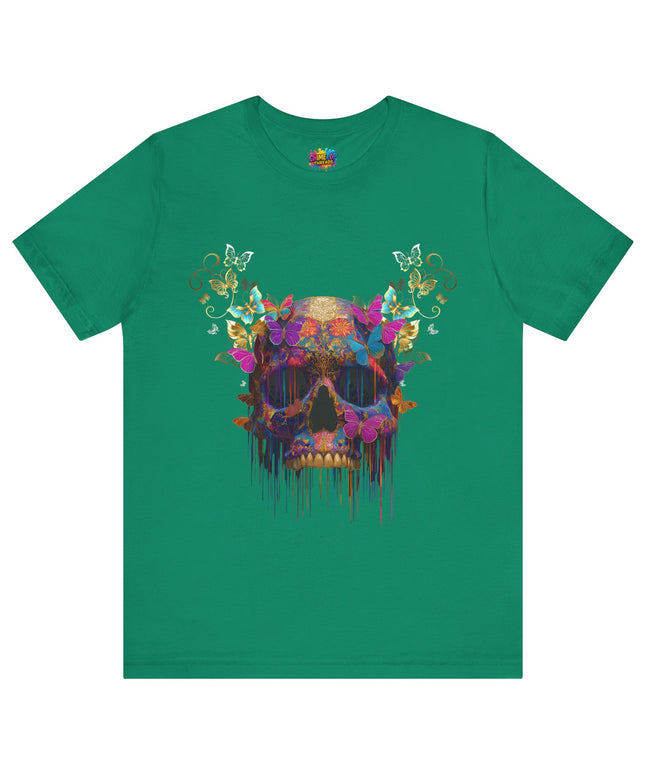 Ornate Skull Golden Butterfly Gothic Luxe Tee
