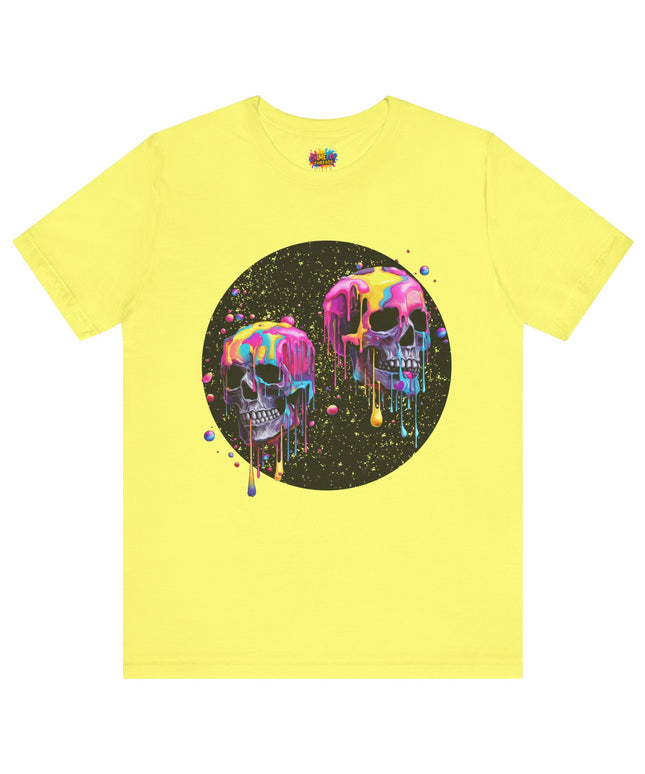 Neon Skull Drip Psychedelic Space Tee