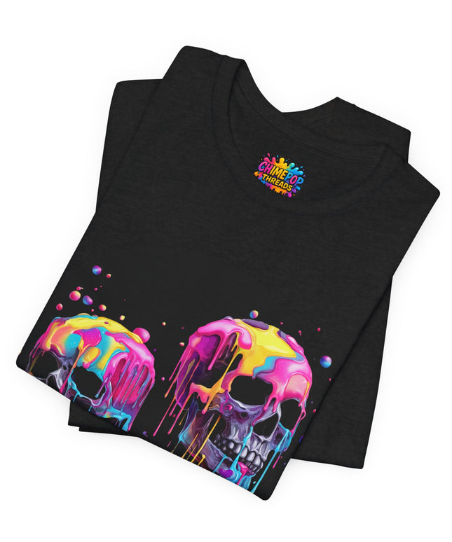 Neon Skull Drip Psychedelic Space Tee