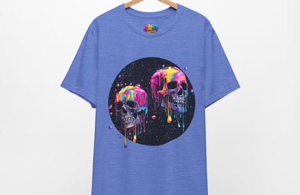 Neon Skull Drip Psychedelic Space Tee