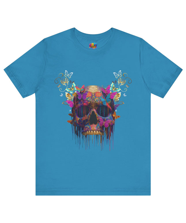 Ornate Skull Golden Butterfly Gothic Luxe Tee