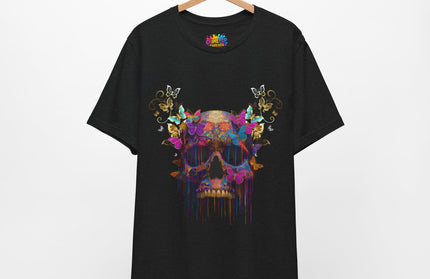 Ornate Skull Golden Butterfly Gothic Luxe Tee