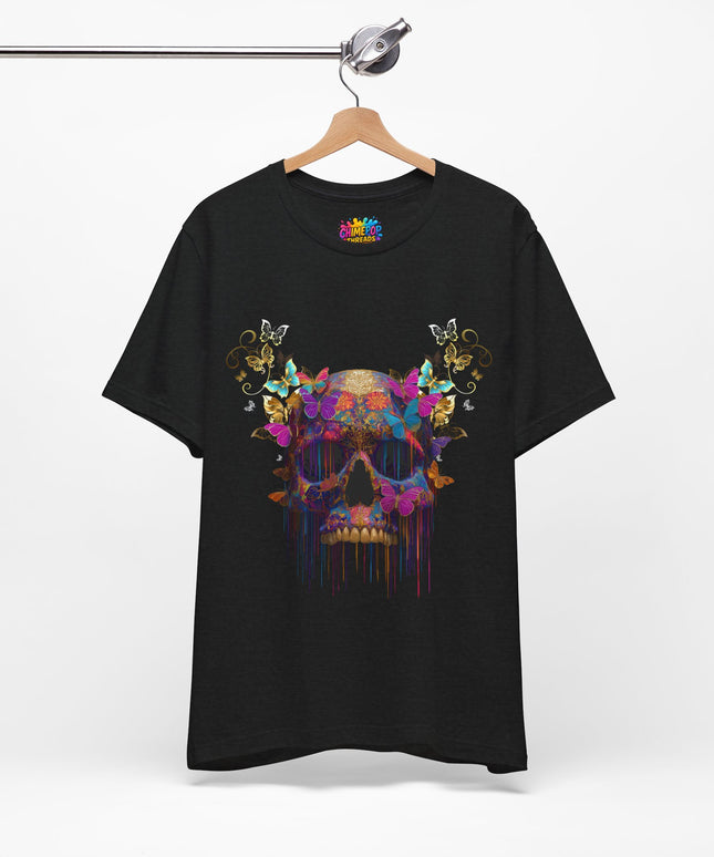 Ornate Skull Golden Butterfly Gothic Luxe Tee